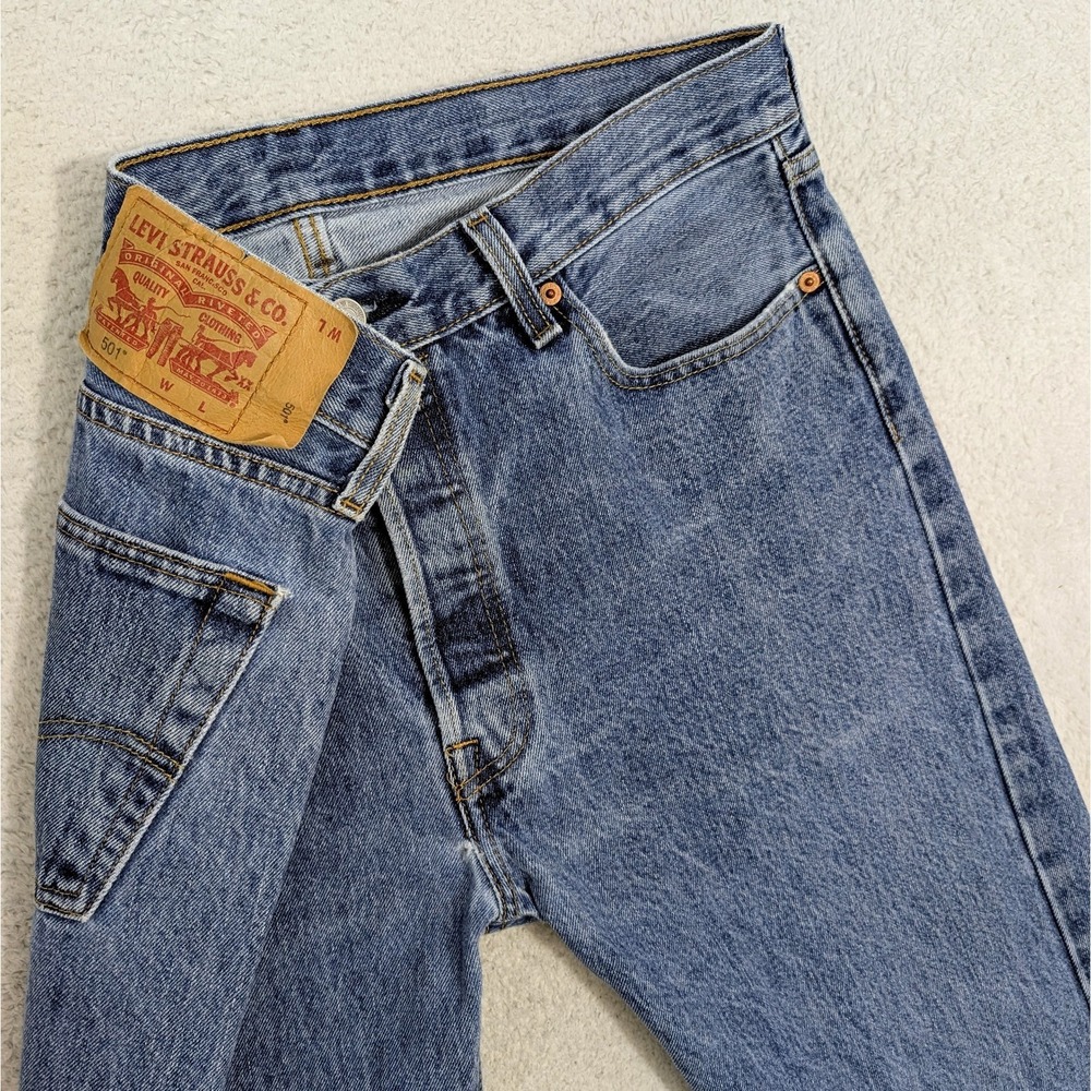 Levis 501 Jeans Mens Size 40x30 Blue Button Fly Straight Leg Denim Pants